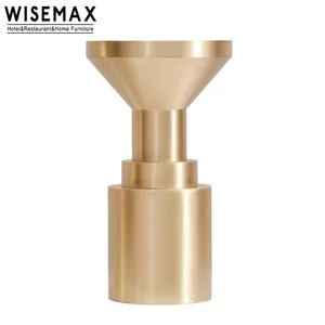 WISEMAX 가구 모던 사이드 테이블 조명 고급 가구 미니멀리스트 기하학적 조각 카페용 스테인레스 스틸 커피 테이블