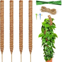 Varilla de soporte curvada DIY para plantas, con forma de palo de coco, para enredaderas y musgo, con moldeado libre para jardinería