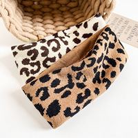 Bandeau en laine tricotée rétro à imprimé léopard Qianjin pour l'automne et l'hiver, absorbant la transpiration, accessoires pour cheveux pour femmes, vente en gros