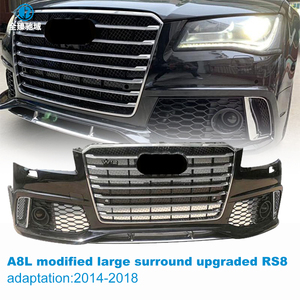 ชุดแต่ง <span class=keywords><strong>Audi</strong></span> <span class=keywords><strong>A8L</strong></span> ปี 2014-2018 อัพเกรดเป็น RS8 กันชนหน้า <span class=keywords><strong>W12</strong></span> ตะแกรงแบบตาข่าย D4/D5 พร้อมกรอบ ABS ตะแกรงกลาง  ลิ้นกันชนหลัง  ปลายท่อไอเสียแบบใหม่  ติดตั้งง่ายแบบ Bolt-On - Product Image 1