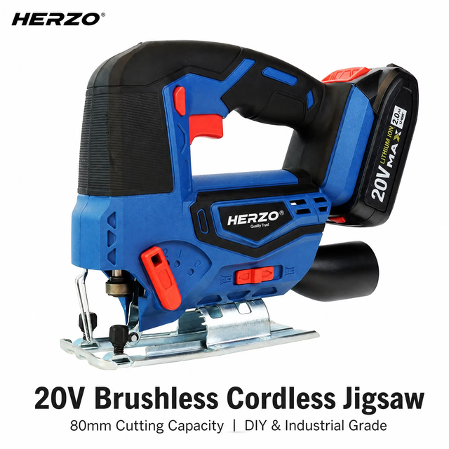 HERZO 20V Wood Cutting Machine Brushless Cordless Jig Saw Portable