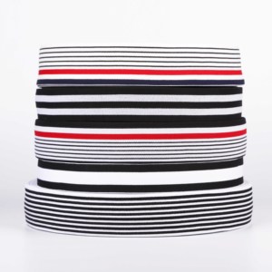 Banda Elástica Jacquard con Diseño de Rayas Multicolores Disponible al por Mayor <span class=keywords><strong>en</strong></span> Línea para Ropa Interior y Prendas de Vestir - Product Image 1
