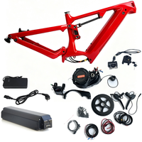Rangka Sepeda Listrik Full Suspension Karbon Dengfu E22 Kompatibel Bafang Ultra M620 48V 52V Baterai Tersembunyi