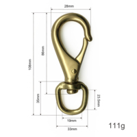 Vente en gros de fermoir mousqueton à ressort pivotant en laiton massif personnalisé mousqueton boucle pour chien et chat gâchette en métal pour laisses et ceintures