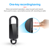 Porte-clés intelligent QZT, mini dictaphone numérique avec activation vocale, réduction du bruit, enregistrement audio MP3
