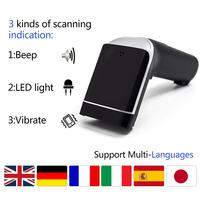 Escáner de Códigos Inalámbrico 2.4G Bluetooth SV1900 con Pantalla, Escáner de Códigos de Barras 1D y 2D con Base de Carga y Transmisión