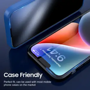 Meilleures ventes Amazon Protecteur d'écran en verre trempé pour Iphone Full Glue-Protecteur d'écran de confidentialité en verre trempé pour Iphone 15Pro Max