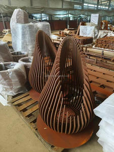 سلة حريق كورتين للخدمة الشاقة ، حرق الأخشاب الصدئة في الهواء الطلق من الفولاذ والخارج - Product Image 2