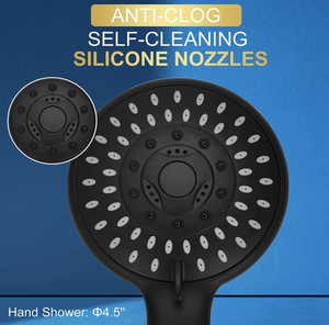 High Pressure Handheld <strong>Shower</strong> Head 5-Setting Powerful Spray with <strong>Hose</strong> and 59'' PVC <strong>Shower</strong> Modern Design Black Finish - Product Image 4