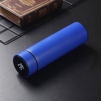 Venta al por Mayor de Botellas de Agua Inteligentes Ecológicas de Acero Inoxidable 18/8 de 500 ml, Termo de Doble Pared con Temperatura LED