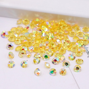 Strass pour ongles en résine AB irisée, à fond pointu, dos plat, effet brillant, pour la décoration des ongles - Product Image 2