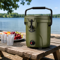 Glacière rotomoulée jaune durable de 3,5 gallons avec poignée métallique, étanche, pour la plage, les week-ends, les fêtes et les bars