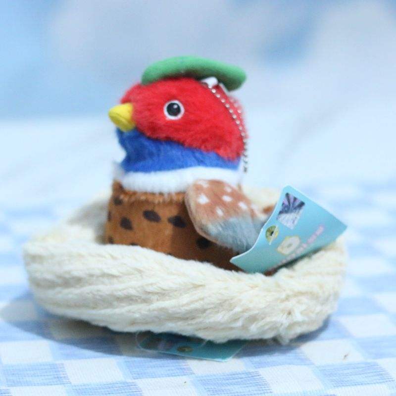 鳥のぬいぐるみキーホルダーおもちゃソフトミニぬいぐるみスズメ