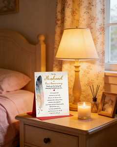 Carte d'anniversaire premium en aquarelle avec plume pour mari, cadeau d'anniversaire de mariage et carte de vœux d'<span class=keywords><strong>amour</strong></span> pour lui - Product Image 2