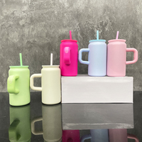 Tasse à café ou bière personnalisée blanche 16 oz en acier inoxydable, mignonne, colorée, à double paroi isolée, gobelet de sublimation 16 oz avec poignée