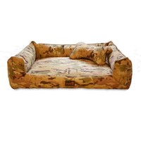 Lit pour chien et chat rectangulaire classique moderne, imprimé, housse amovible, base antidérapante, lavable, tissu Oxford imperméable, durable, doux