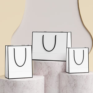 Sac en papier de luxe personnalisé avec poignée, durable, pour le shopping professionnel, emballage classique - Cadeau spécial, sac d'emballage en papier spécial - Product Image 1