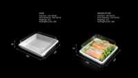Boîte de rangement alimentaire transparente en PET avec couvercle, boîte d'emballage carrée pour gâteaux de qualité alimentaire, option de gaufrage, couleur transparente + blanche