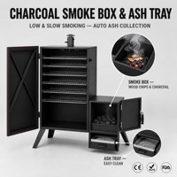 Ahumador Vertical a Gas al por Mayor de Acero Inoxidable con Múltiples Rejillas y Doble Quemador para Exteriores, Barbacoa, Logotipo Personalizado OEM