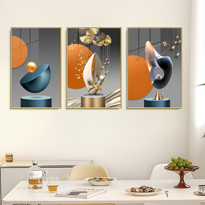 3 cái sang trọng vàng vải Áp phích hiện đại trừu tượng hình học vẫn còn cuộc sống pha lê sứ bức tranh tường cho phòng khách nhà - Product Image 2