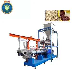 stainless steel floating fish feed pellet twin screw extruder machine plant automatic fish food processing machines equipment