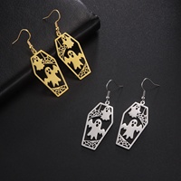 Boucles d'oreilles pendantes en toile d'araignée fantôme en acier inoxydable Horror Witchcraft Gothic Dark Pendant Fashion Jewelry Halloween Gifts