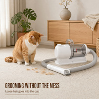 Stepless Suction Control Pet Grooming Vacuum 300W 10Kpa Strong Suction 72dB Quiet Dog & Cat Clipper Charge 2.5L Dust Cup