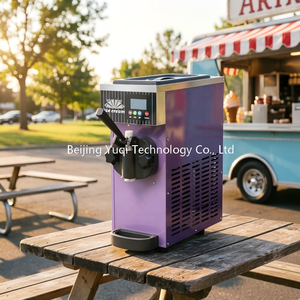 <span class=keywords><strong>Machine</strong></span> à <span class=keywords><strong>glace</strong></span> molle commerciale violette compacte pour petits cafés et stands mobiles – Se démarque dans les cafés, kiosques et marchés nocturnes - Product Image 1