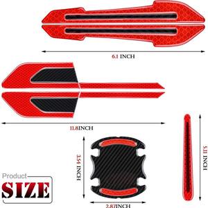 Autocollants réfléchissants d'avertissement de sécurité automobile pour poignée de porte, rétroviseur - Film de protection anti-collision pour carrosserie modèle YC - Product Image 1