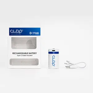 Portátil CLDP 1,5 V D tamaño 6300mWh litio USB baterías recargables USBC carga Li ion recargable D batería