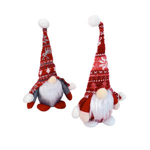 Mignon Noël À La Mode Rudolf Adorable Tricoté Chapeau Gnome Ornements En Peluche pour La Fête De La Famille - Product Image 4