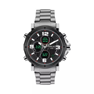 Envío Directo HALEI Reloj de Cuarzo Analógico-Digital para Hombre con Fecha y Día de la Semana, Pantalla LED, Estilo Deportivo, 3ATM, Movimiento Japonés, Venta al Por Mayor - Product Image 3