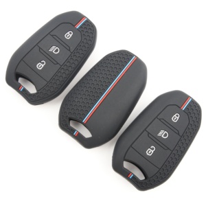 Funda de silicona premium para llave de Peugeot 208 308 <span class=keywords><strong>Citroen</strong></span> C3 <span class=keywords><strong>C4</strong></span> C5, antiarañazos, a prueba de polvo, protector de llave remota de ajuste completo - Product Image 2