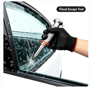 <span class=keywords><strong>Casse</strong></span>-vitre de voiture portable, outil d'évacuation d'urgence, pointe en acier tungstène, marteau de sécurité en alliage d'aluminium, utilisation sous-marine et en cas d'incendie - Product Image 3