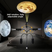 Nouvelle lampe de chevet LED créative inspirée des multiples planètes, projecteur de ciel étoilé et de lune, luminaire d'ambiance tendance en ABS