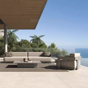 Garden Sofa Set Luxury <strong>Outdoor</strong> Aluminum Frame Sectional Sofa with Coffee Table for Patio Balcony Resort <strong>Outdoor</strong> <strong>Lounge</strong> <strong>Area</strong> Use - Product Image 2