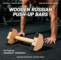 Barres de pompes russes en bois pour fitness, simple/double barre, pour entraînement de force à domicile, personnalisation OEM