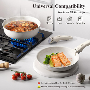 Ensemble de casseroles et poêles antiadhésives à poignée amovible, casseroles, poêles, bols et poêles à frire, ustensiles de cuisine portables pour le camping, ensemble d'ustensiles de cuisine pour la cuisine - Product Image 5