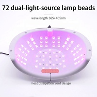 Sèche-ongles UV LED 298W 72 perles avec capteur automatique, lampe à gel à séchage rapide pour manucure en salon, lumière de photothérapie