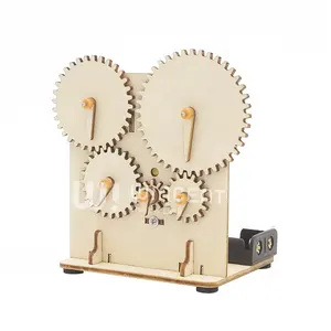 低最小起订量供应商5 ~ 12岁儿童齿轮拼图Diy杆玩具木制3D儿童机械玩具
