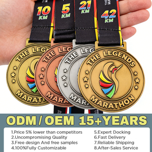 Medaglia Personalizzata dal Produttore Oro Argento per Finisher Medaglia per Maratona 5K / 10K Corsa Ciclismo Atletica Leggera Medaglie Karate Sport Medaglia in Metallo - Product Image 4