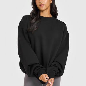 Automne hiver <span class=keywords><strong>chaud</strong></span> col rond pull <span class=keywords><strong>sans</strong></span> <span class=keywords><strong>capuche</strong></span> pour femmes dames pur coton o-cou sweats impression personnalisée Base pull - Product Image 3