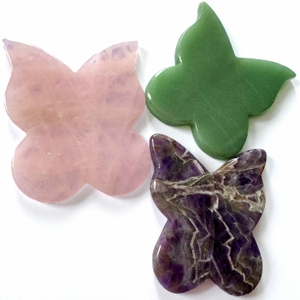 Beau design violet couleur gros papillon en forme d'améthyste pierre gua sha outils pour salon de beauté - Product Image 3