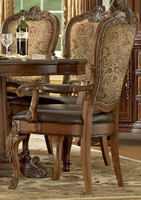 Table à manger de luxe de style américain antique avec chaises, 7 pièces, meubles de salle à manger classiques en bois