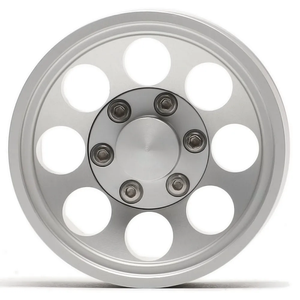 Jante de roues Beadlock en métal 1.55 pouces personnalisée pour voiture sur chenilles 1/10 RC D90 TF2 <span class=keywords><strong>Tamiya</strong></span> CC01 CC02 LC70 LC80 pièces de mise à niveau (argent) - Product Image 2