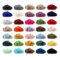 Bérets en laine classiques 56-59 cm pour femmes et hommes, chapeau de peintre, béret français pour homme et femme, béret chaud et extensible