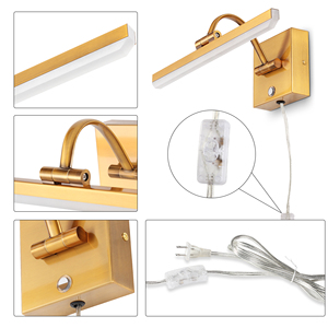 LED Picture <b>Lights</b> For Wall Art Touch Control Brass Mirror Lamp Bathroom Modern Design <b>Vanity</b> Fixture Metal Body Wall <b>Light</b> - Product Image 4