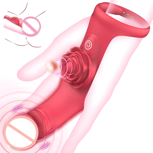 Rechargeable Silicone Finger Dildo Rose Vibrator Clitoral Stimulator Female Masturbator Adult Vibrator for Women Rose Sex <strong>Toys</strong> - Product Image 1
