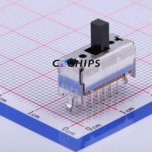 SSSF040800 Slide Switch Through hole Component (THT) Switch 4-Pole Double Throw Rectangle Pin Header PC Pin 14.5mm - Product Image 1