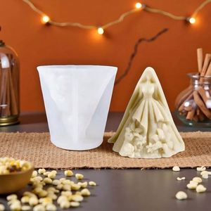 Molde de Silicona para Velas con Forma de Vestido de Novia - Herramienta Ecológica y Desechable para Hacer Velas DIY - Product Image 3